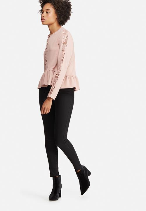 dailyfriday - Peplum lace inset blouse