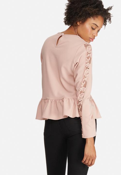 dailyfriday - Peplum lace inset blouse