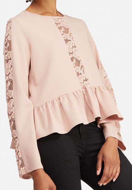 dailyfriday - Peplum lace inset blouse