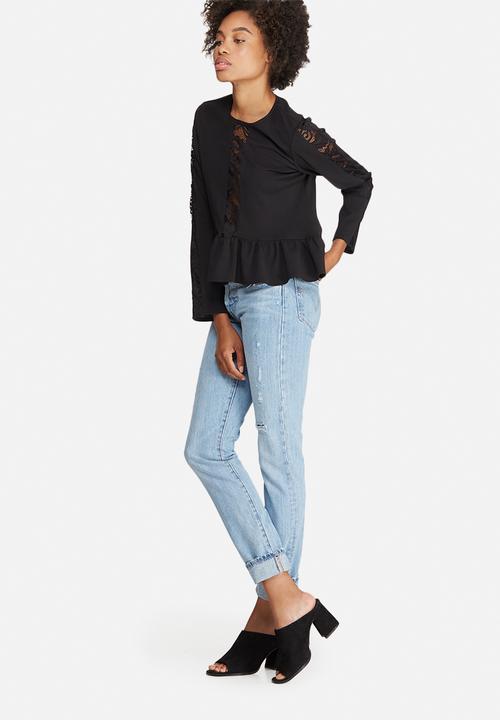 dailyfriday - Peplum lace inset blouse