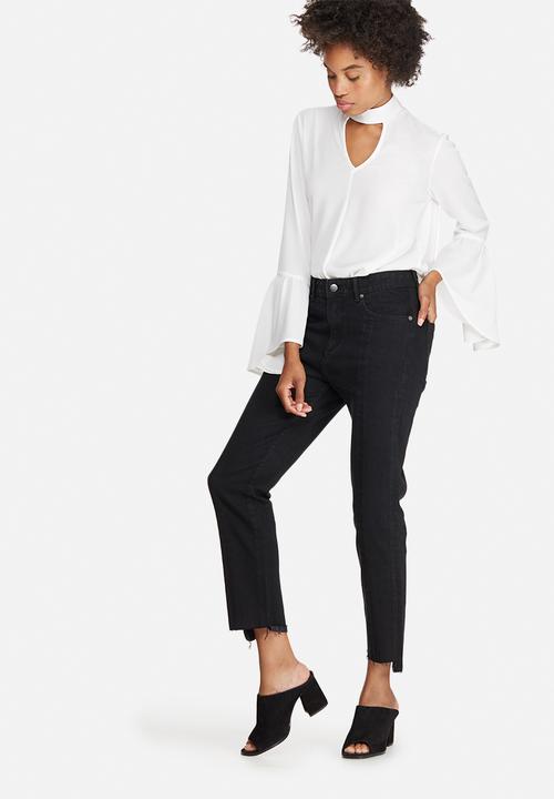 dailyfriday - Panelled raw hem denim