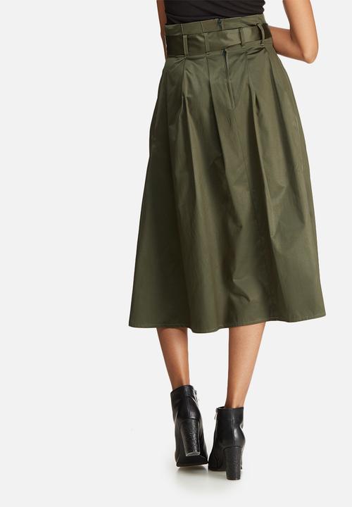 dailyfriday - Belted high waisted midi skirt