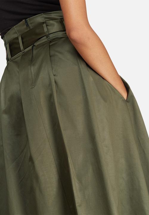 dailyfriday - Belted high waisted midi skirt