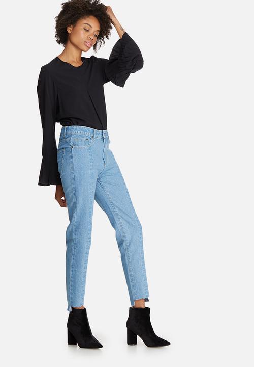 dailyfriday - Panelled raw hem denim