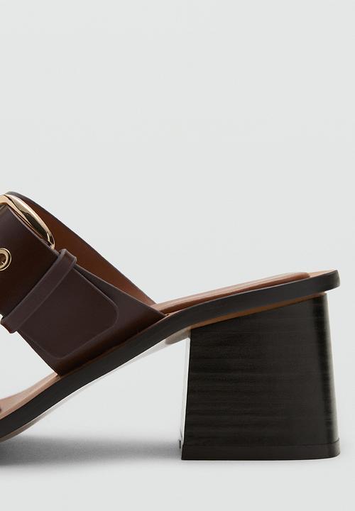 MANGO - Amy open toe mule - brown