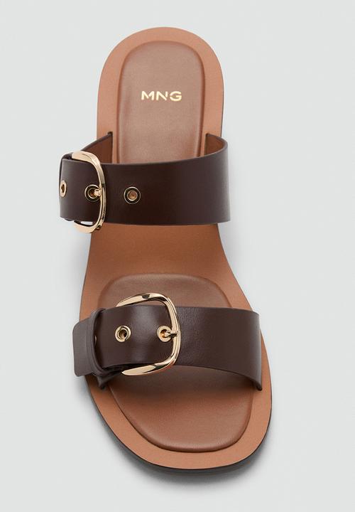 MANGO - Amy open toe mule - brown