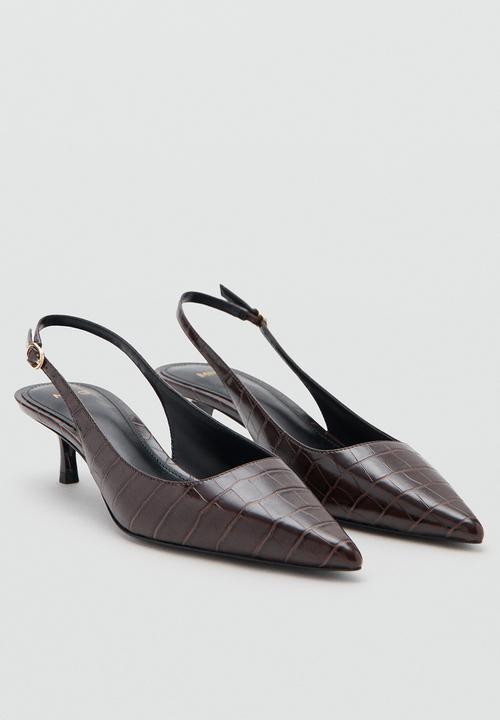 MANGO - Monaco slingback kitten heel - dark red