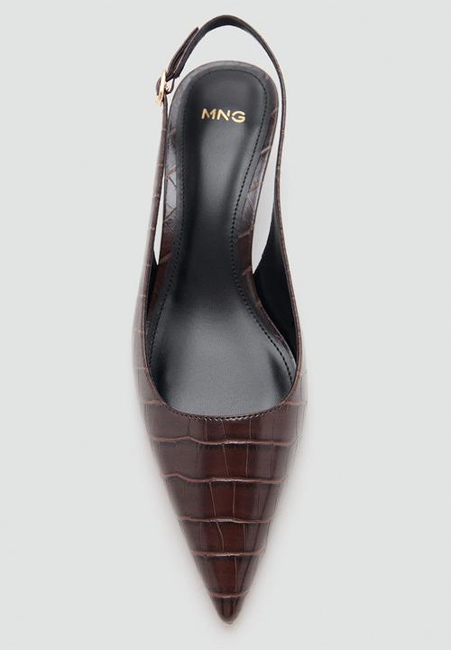 MANGO - Monaco slingback kitten heel - dark red