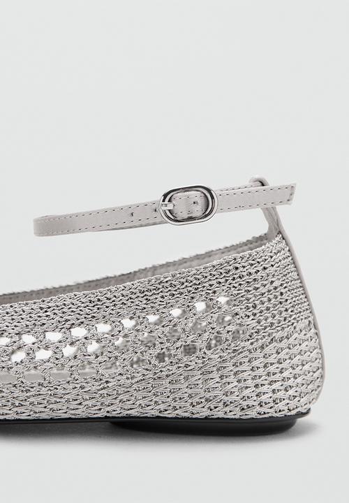 MANGO - Clo ankle strap pump - silver