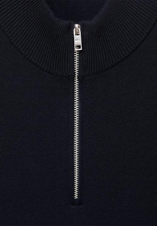 MANGO - Knitted sweater with perkins neck - navy
