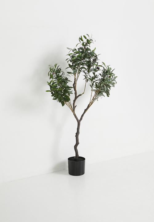H&S - Potted artificial olive tree - Green