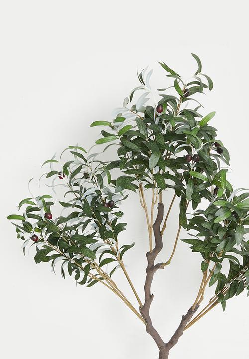 H&S - Potted artificial olive tree - Green