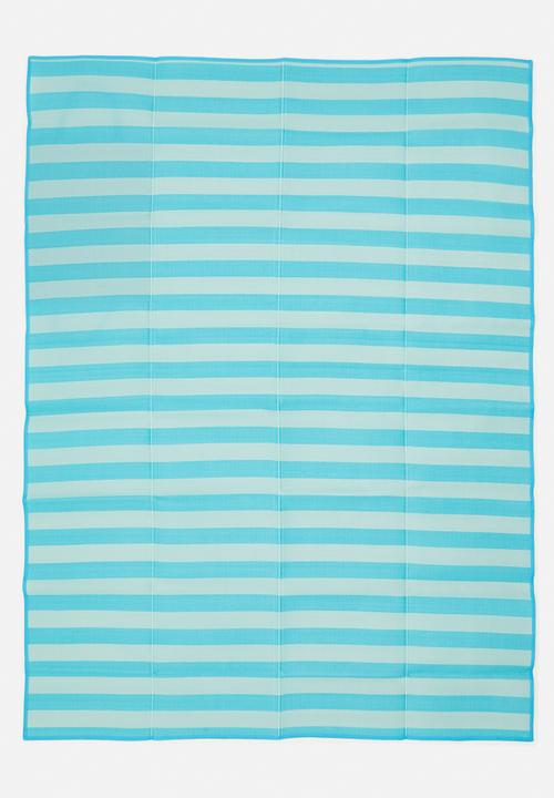 H&S - Stripe folded beach mat - Turq