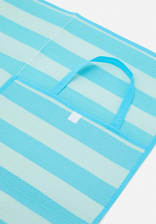 H&S - Stripe folded beach mat - Turq