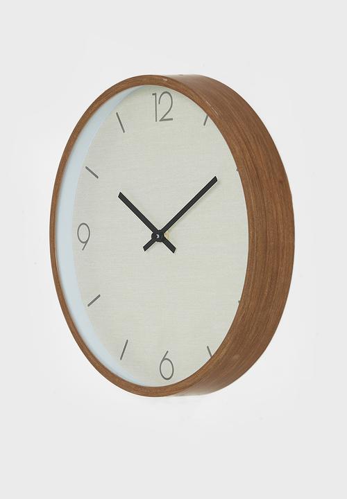 H&S - Cosmo wall clock - White & Natural