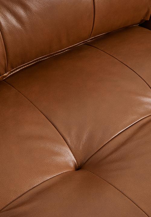 Sixth Floor - Vera Genuine Leather 3 Seater Sofa - Tan