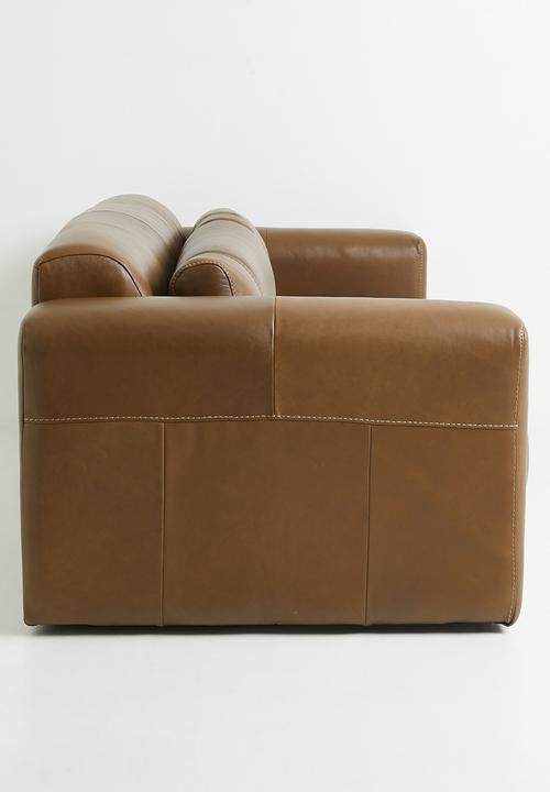 Sixth Floor - Madelaine Genuine Leather 3 Seater Sofa - Biscuit
