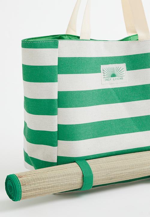 H&S - Stripe beach bag - Green