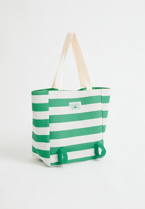 H&S - Stripe beach bag - Green