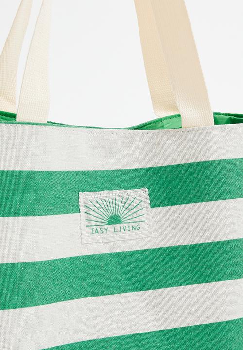 H&S - Stripe beach bag - Green