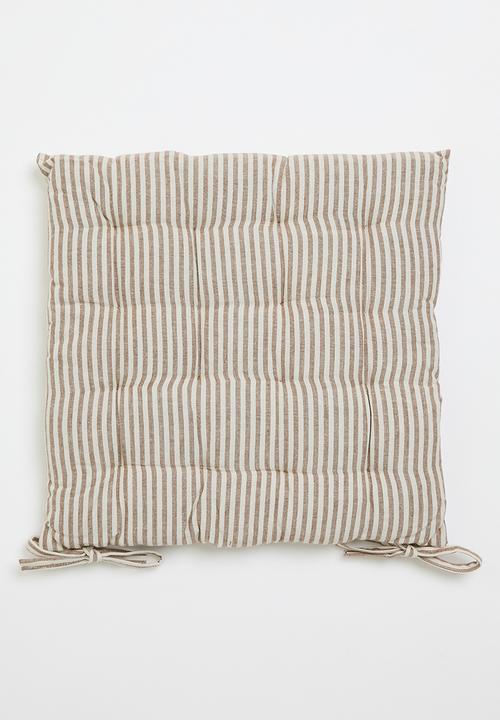 H&S - Outdoor Stripe chairpad set of 2 - Brown