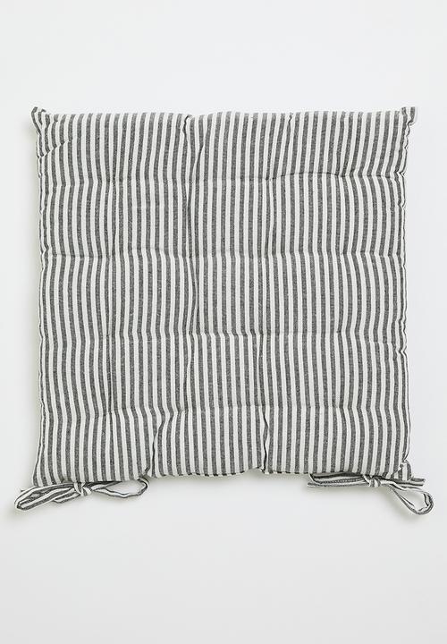 H&S - Outdoor Stripe chairpad set of 2 - Black