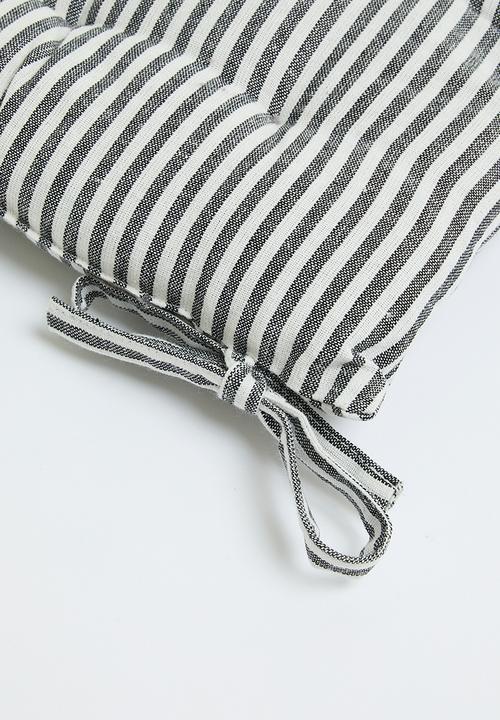 H&S - Outdoor Stripe chairpad set of 2 - Black