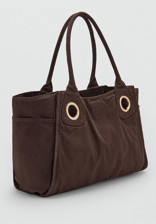 MANGO - Teral Tote Bag - Dark Brown