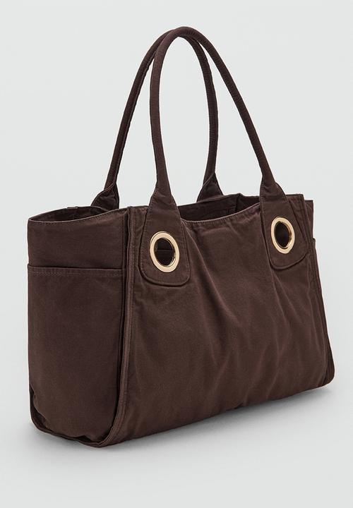 MANGO - Teral Tote Bag - Dark Brown