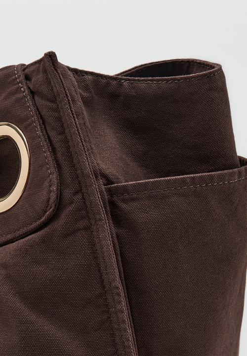 MANGO - Teral Tote Bag - Dark Brown