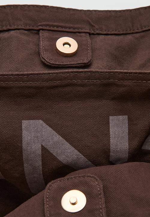 MANGO - Teral Tote Bag - Dark Brown