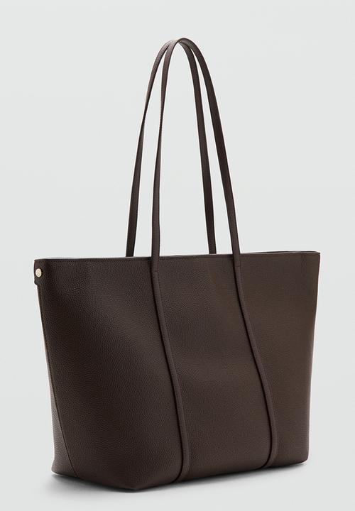 MANGO - Josefa Tote Bag - Dark Brown