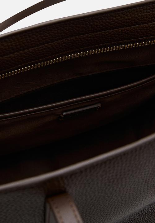 MANGO - Josefa Tote Bag - Dark Brown
