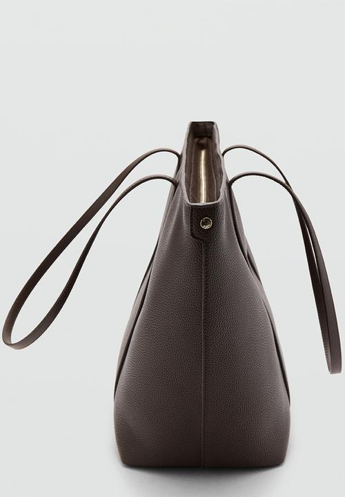 MANGO - Josefa Tote Bag - Dark Brown