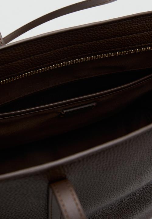 MANGO - Josefa Tote Bag - Dark Brown