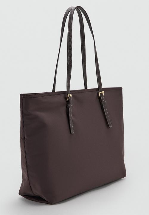 MANGO - Sand Tote Bag - Dark Brown