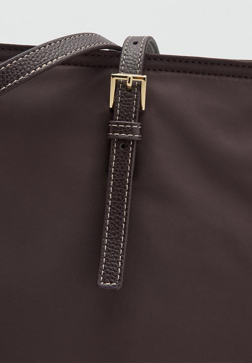 MANGO - Sand Tote Bag - Dark Brown