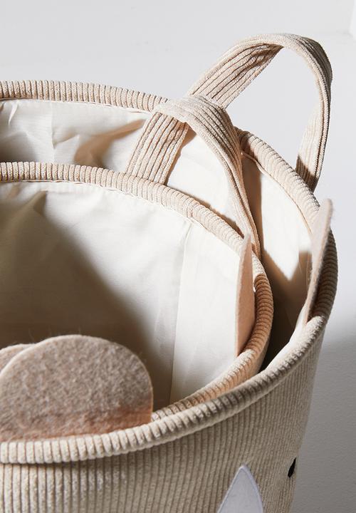 H&S - Lion storage basket set of 2 - Natural