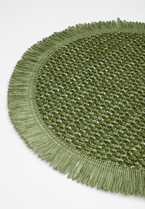 Excellent Houseware - Frilo placemat set of 4 - Olive
