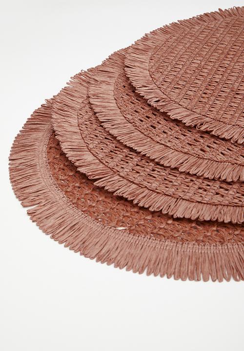 Excellent Houseware - Frilo placemat set of 4 - Blush