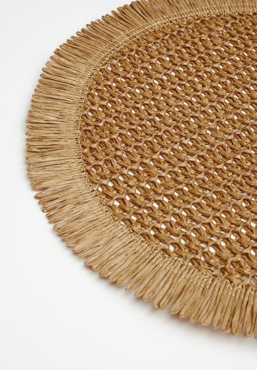 Excellent Houseware - Frilo placemat set of 4 - Tobacco