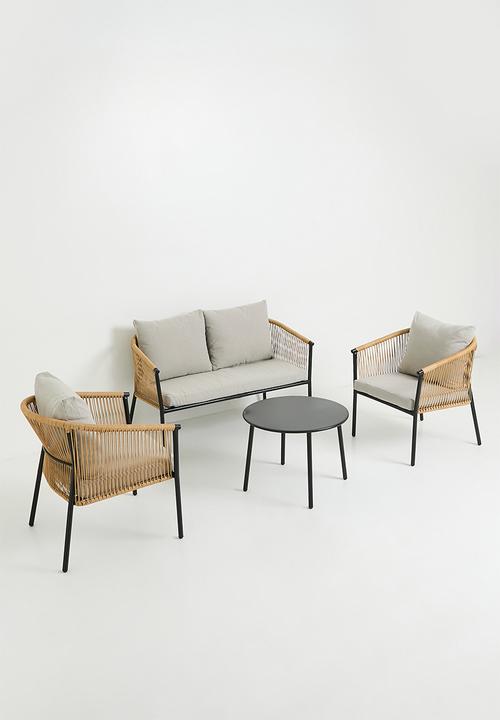 H&S - Outdoor Fernwood Garden Set of 4 - Black