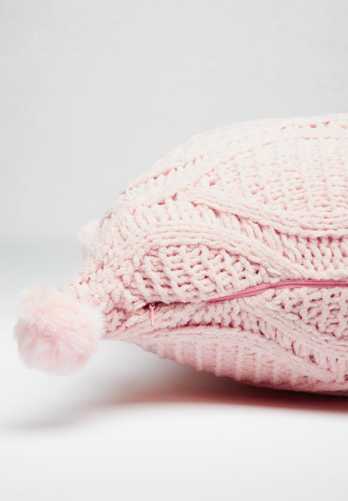 Pop Candy - Cable knit cushion - pink