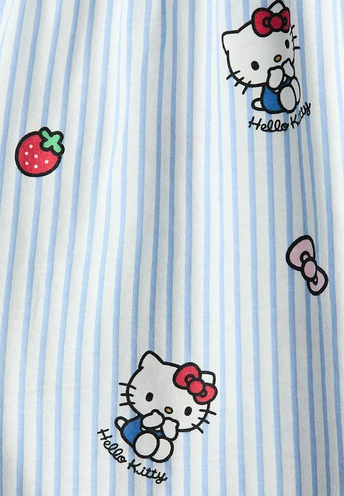 H&M - Printed cotton dress - light blue/hello kitty