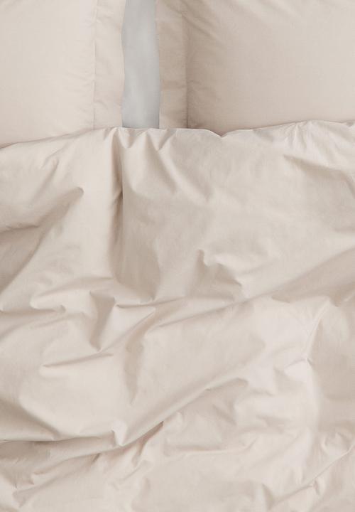 H&M - Double/king cotton percale duvet cover set - light mole
