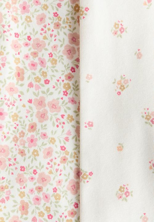 H&M - 2-Pack cotton jersey leggings - white/floral