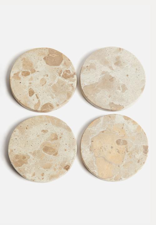 H&M - 4-pack marble coasters - beige