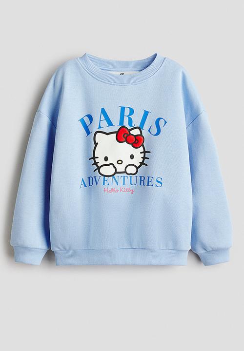 H&M - Printed sweatshirt - light blue/hello kitty