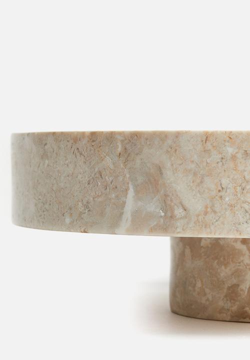 H&M - Footed marble serving bowl - beige