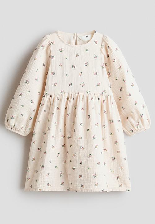 Cotton muslin dress - cream/floral